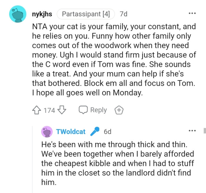 Your mom can help if she's bothered