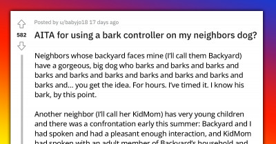 Woman Asks If She's An A**hole For Using A Bark Controller On Her Neighbor's Dog