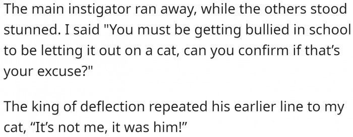 One of the boys is now pointing fingers.