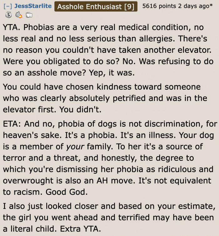 The OP can always choose kindness. But they decided to ignore the woman's feelings.