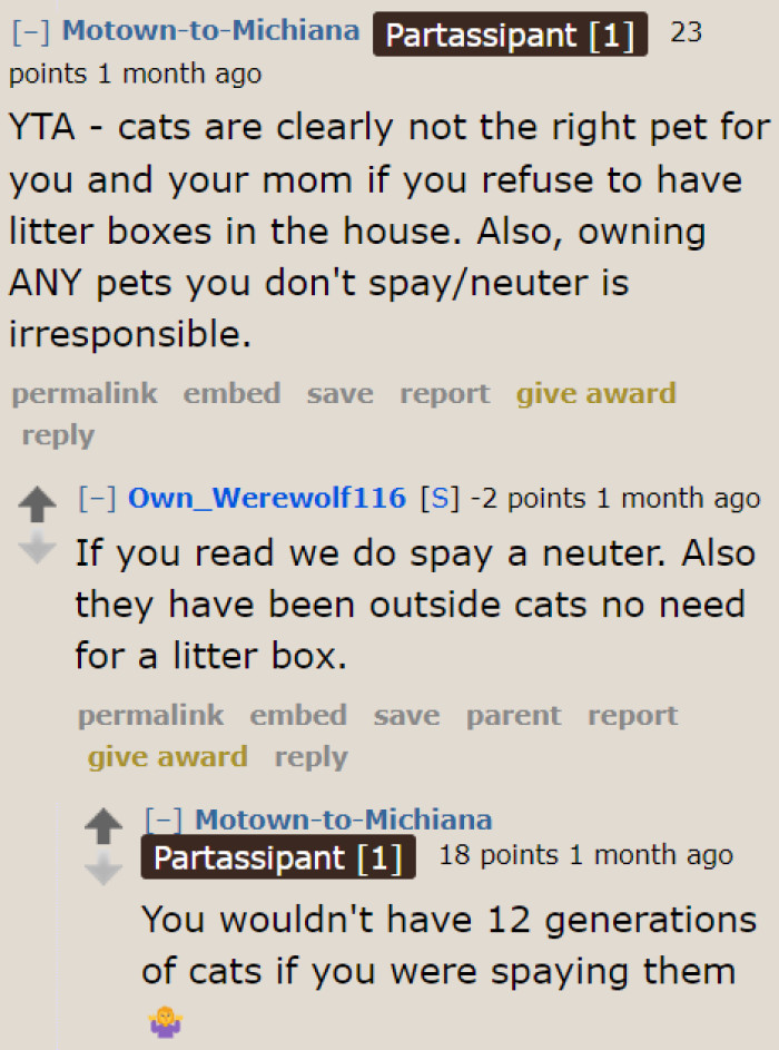 Concerned Online Users Slam Redditor For Insisting On Keeping Cats