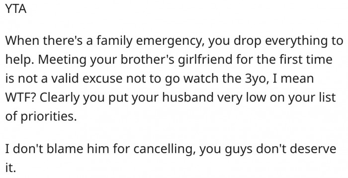 2. Family emergency demands you drop everything to help.