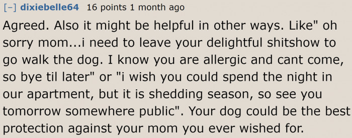 Users are even suggesting how to put the dog over the mom