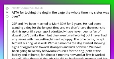 Woman Puts Her Husband’s Aggressive Dog in the Kennel While Her Sister and Her Baby Were Visiting; Husband Flips Out When He Comes Home