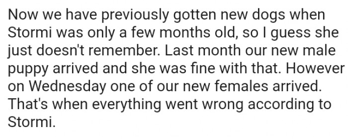 The new females arrived