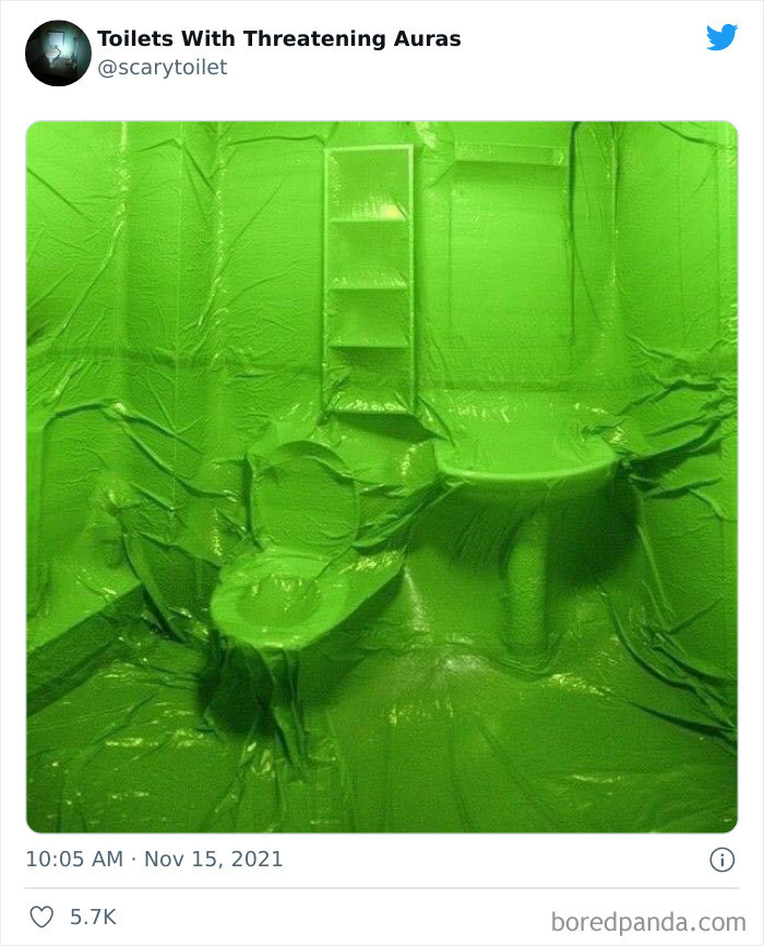 25. Looks like a slime morphed into a bathroom