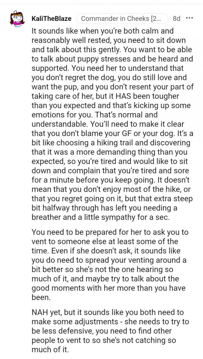 You need to sit down and talk about this gently