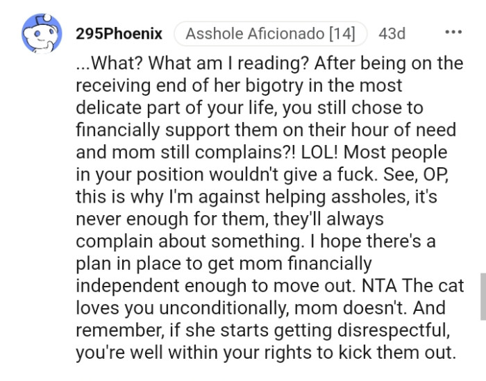 The OP Still Chose to Financially Support Them After Everything