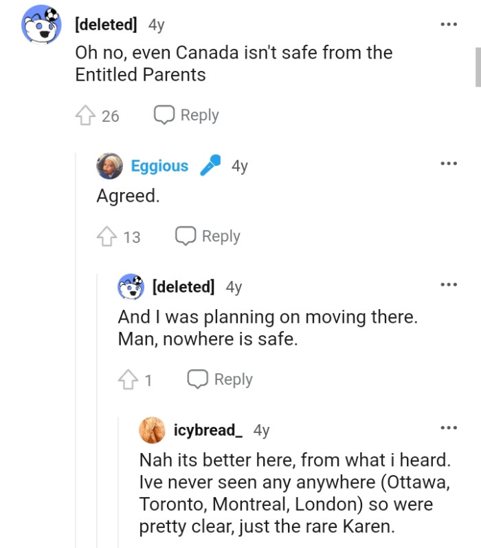 Apparently, Canada is not safe from entitled parents