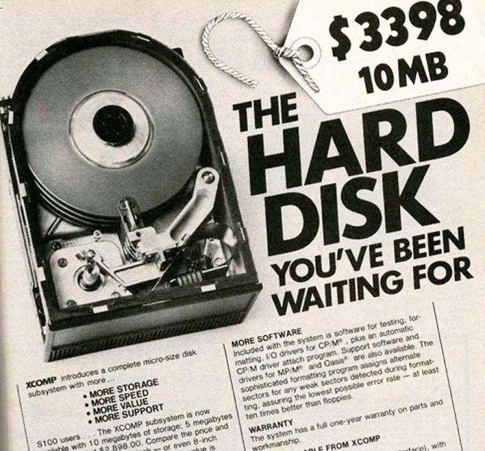 3. Xcomp 10mb Hard Disk: $3,398.00