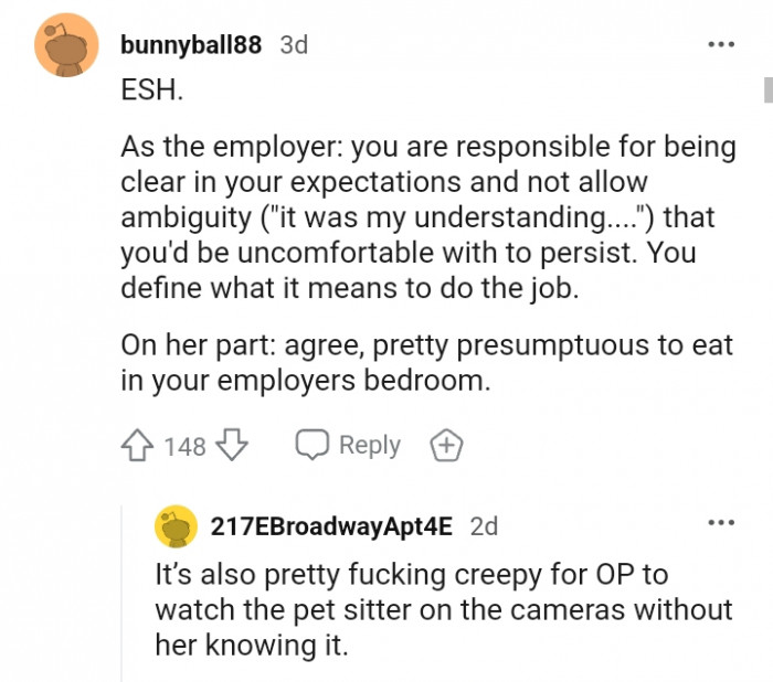 You define what it means to do the job