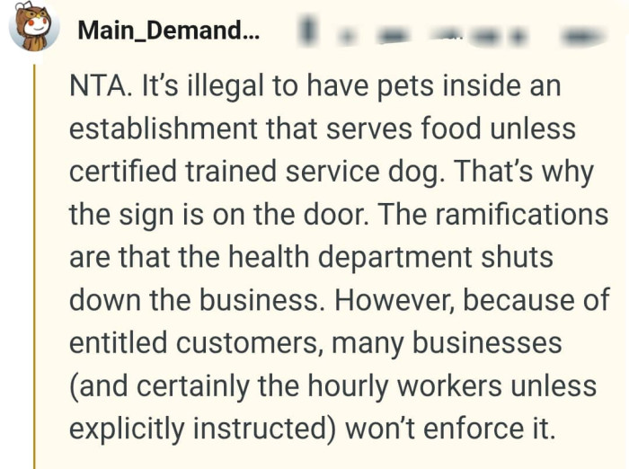 The ramifications are that the health department shuts down the business