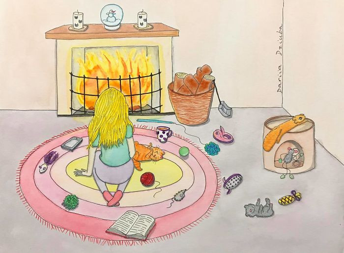 16. Chilling By The Fireplace