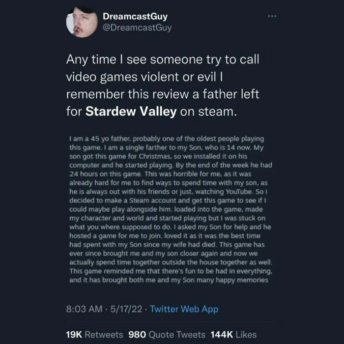 27. Stardew Valley helped a father connect with his son