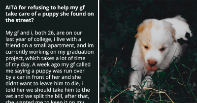 Man Refuses To Help His GF's Puppy That She Found On The Street, Gets Supported By People Online