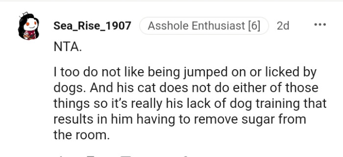 It is really his lack of dog training