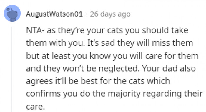 It's sad to take them away from the family, but it doesn't seem like they cared for her too much.