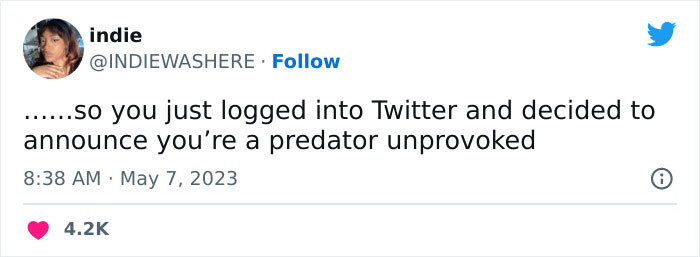 Ben has been tagged a “Predator”