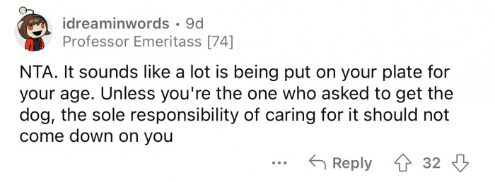 OP should not be forced to take on that much responsibility.