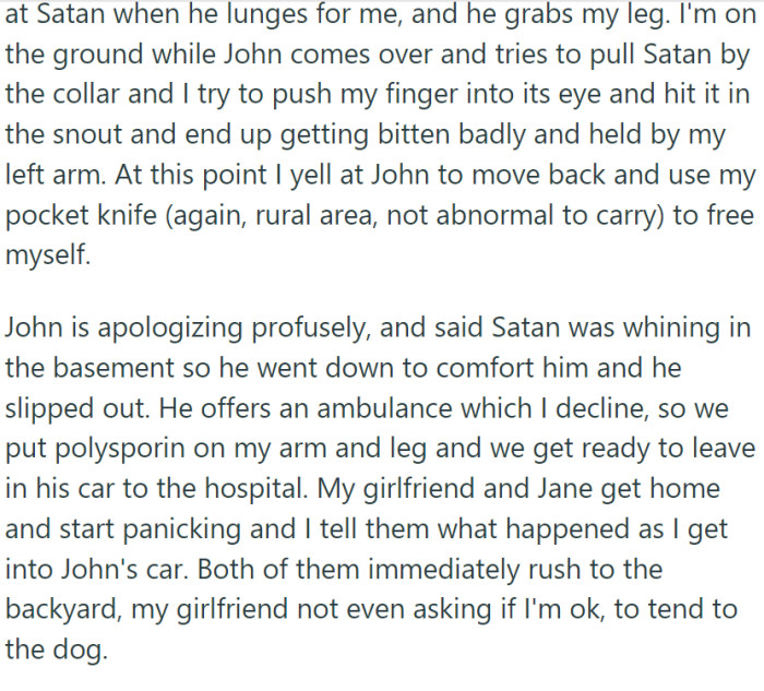 OP was trying to fight off the dog. He had to use his pocket knife