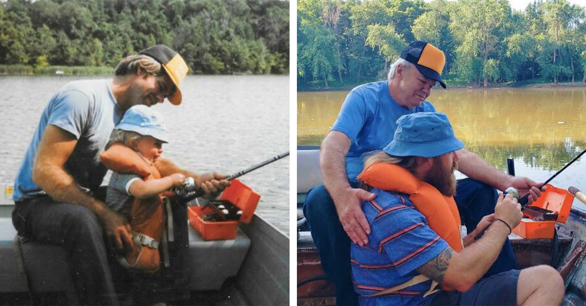 50 Heartwarming Attempts To Recreate Past Photos That Turned Out Hilariously Wholesome