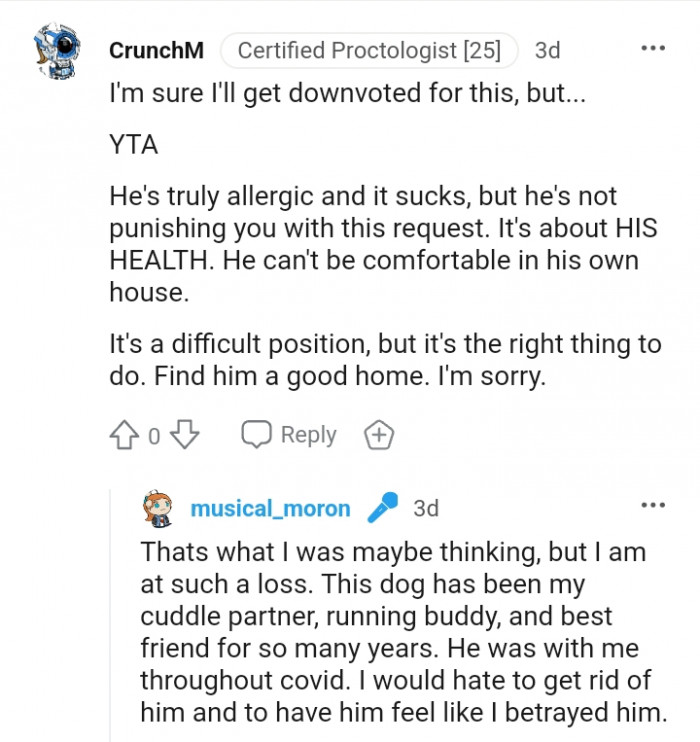 8. He's truly allergic, and it sucks