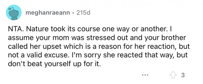 "Nature took its course."