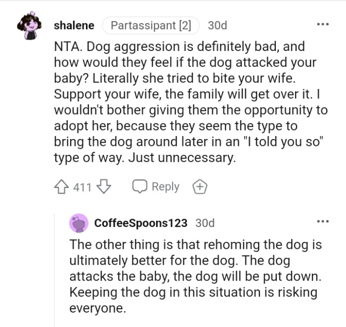 Support your wife; the family will get over it.