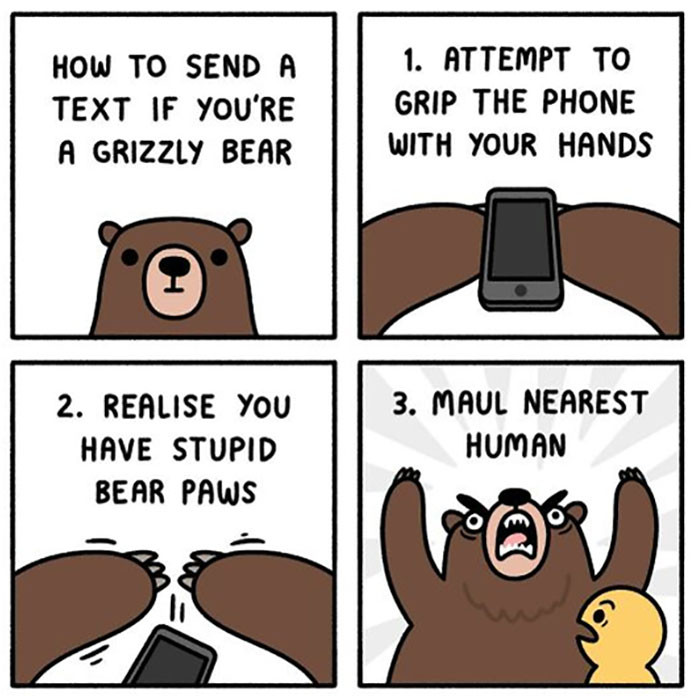 21. How To Send A Text If You're A Grizzly Bear