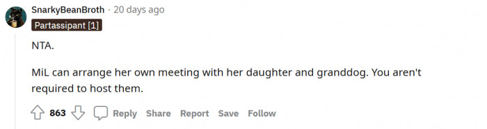 "You aren't required to host them."