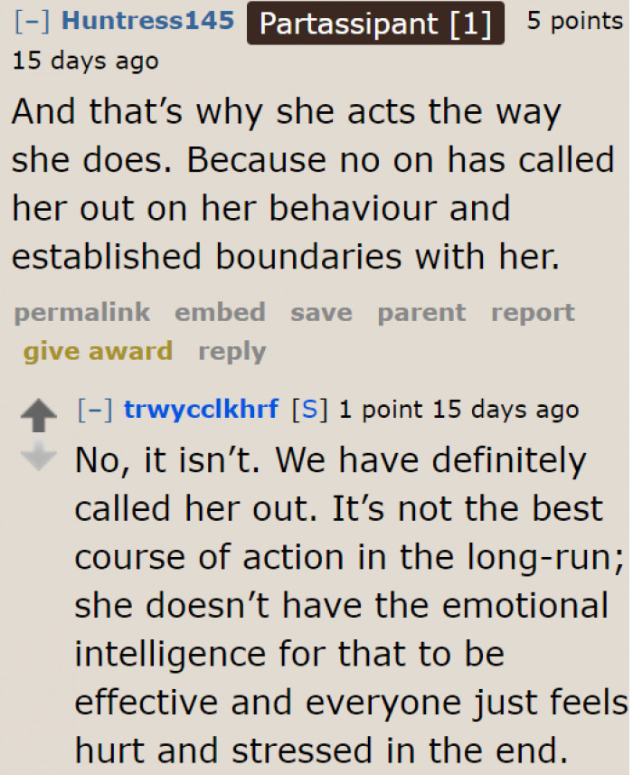 She knows her mother well.