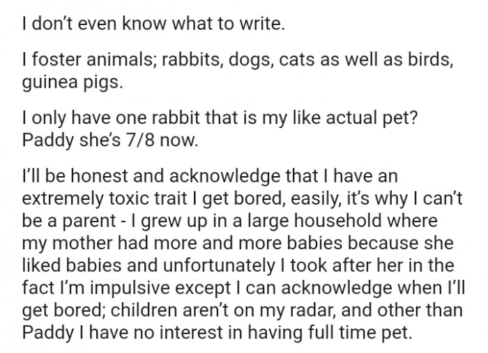 The OP only has one rabbit that is my actual pet