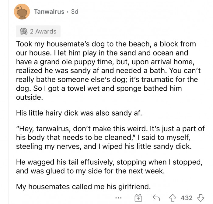 I mean, it's true that it's just an area that needs to be cleaned.