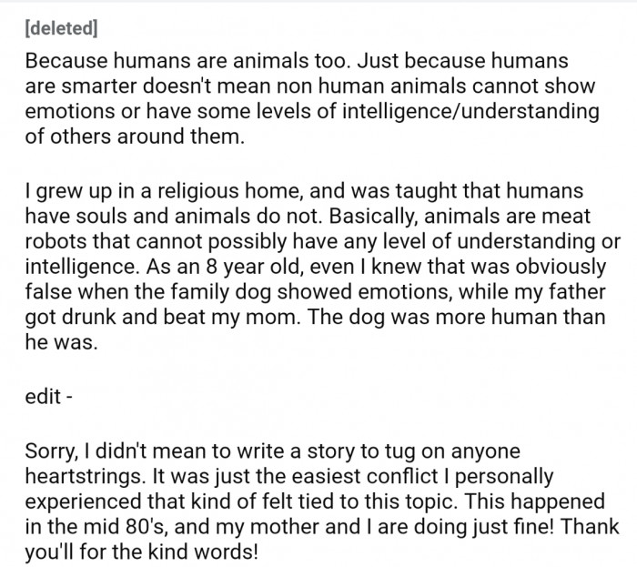 Humans are animals, too