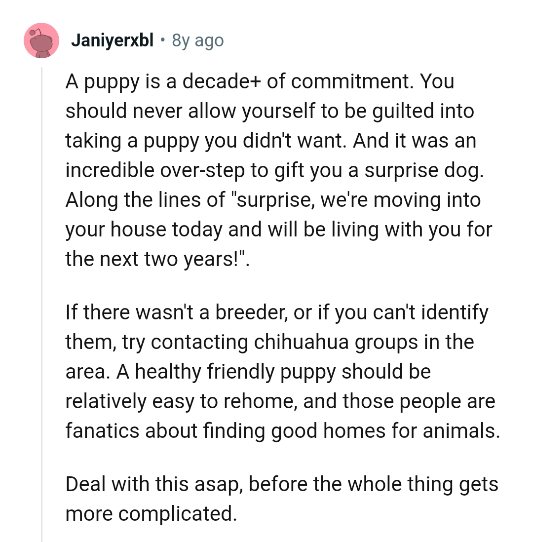 Dealing with it as soon as possible