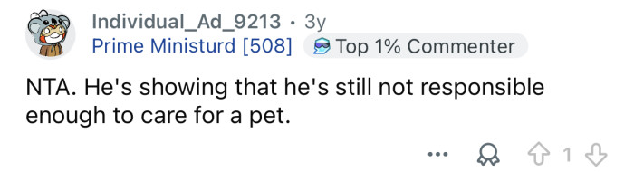 He’s not responsible enough.