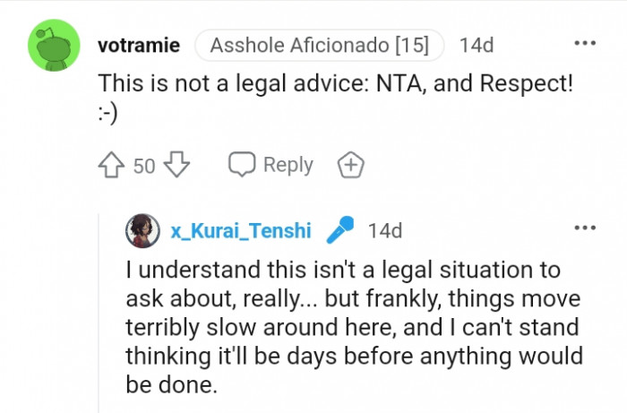 9. This isn't a legal situation to ask about