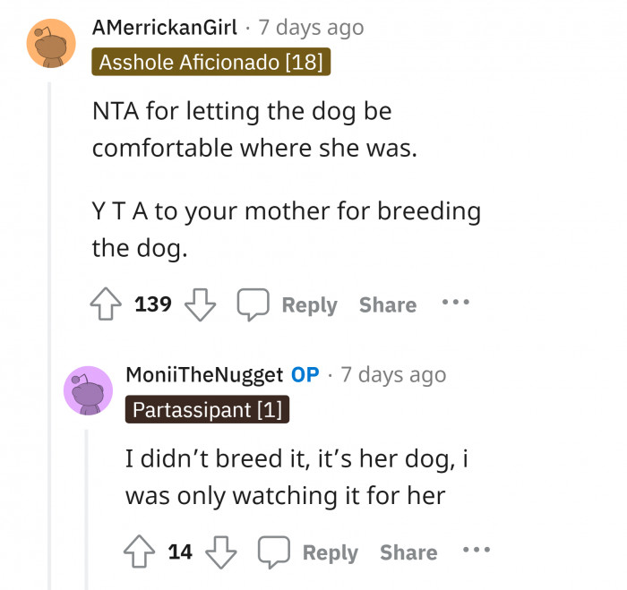 #6 Mother as the dog breeder.