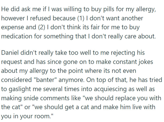 The situation was tense, heated even more by the roommate saying that the Writer should just take pills.