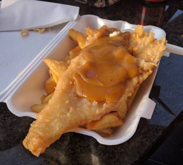 11. Fish and chips with curry sauce