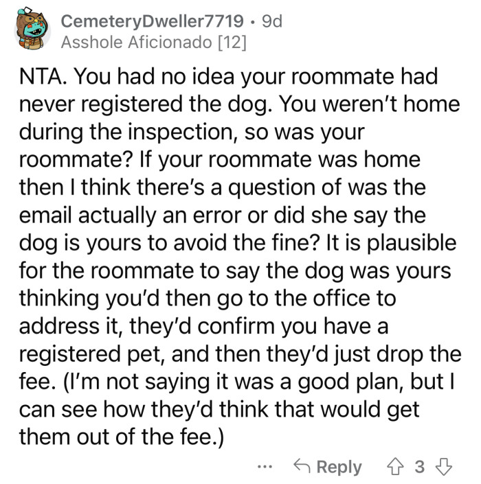 OP needs to inquire about more details from her roommate.