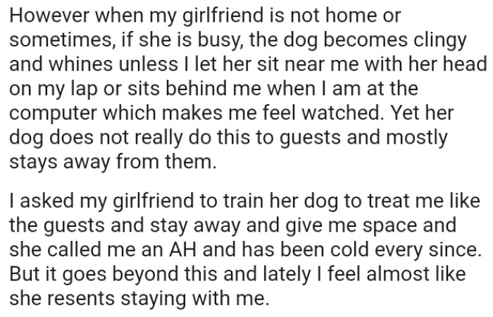 The dog does not really do this to guests and mostly stays away from them