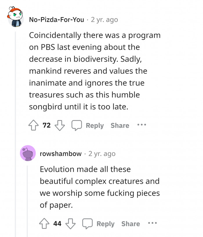 11. Our biodiversity is dying at our hands because of our selfish desires.