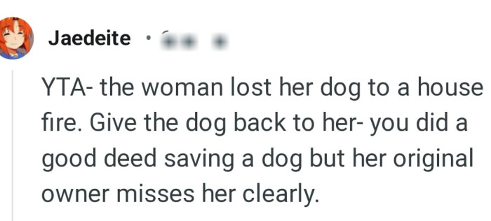 The OP did a good deed saving the dog