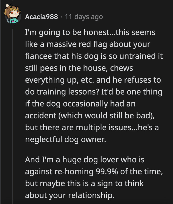 He would be more preoccupied with other things once he gets a job; the situation won't improve for the dog or OP by then