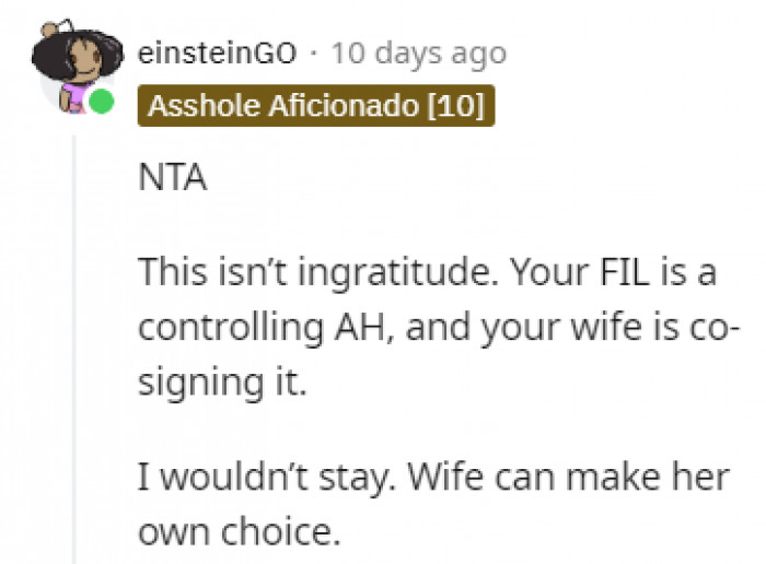 Didn't sound very ungrateful