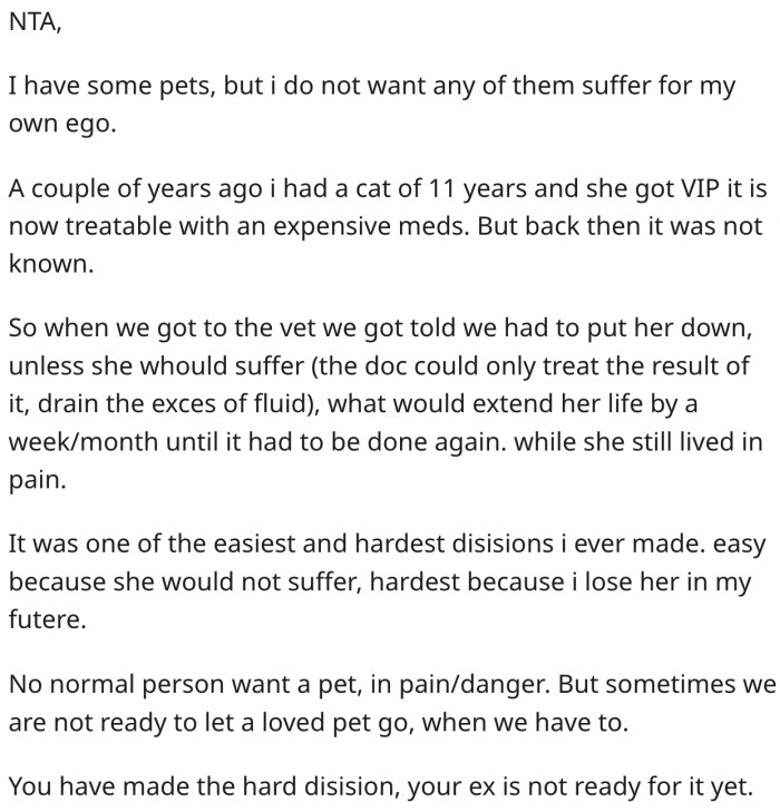 Her ex is just not ready to let the dog go.