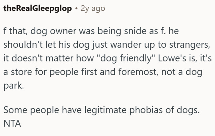 It is a store, not a dog park.