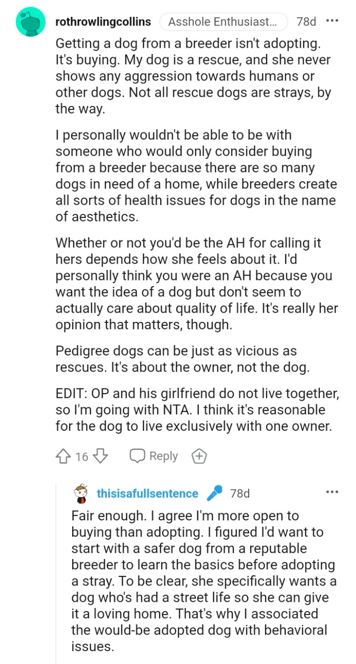 This Redditor's dog is a rescue and she has never shown aggression