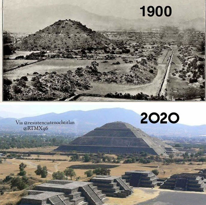 24. The ancient pyramids in Teotihuacan, Mexico,